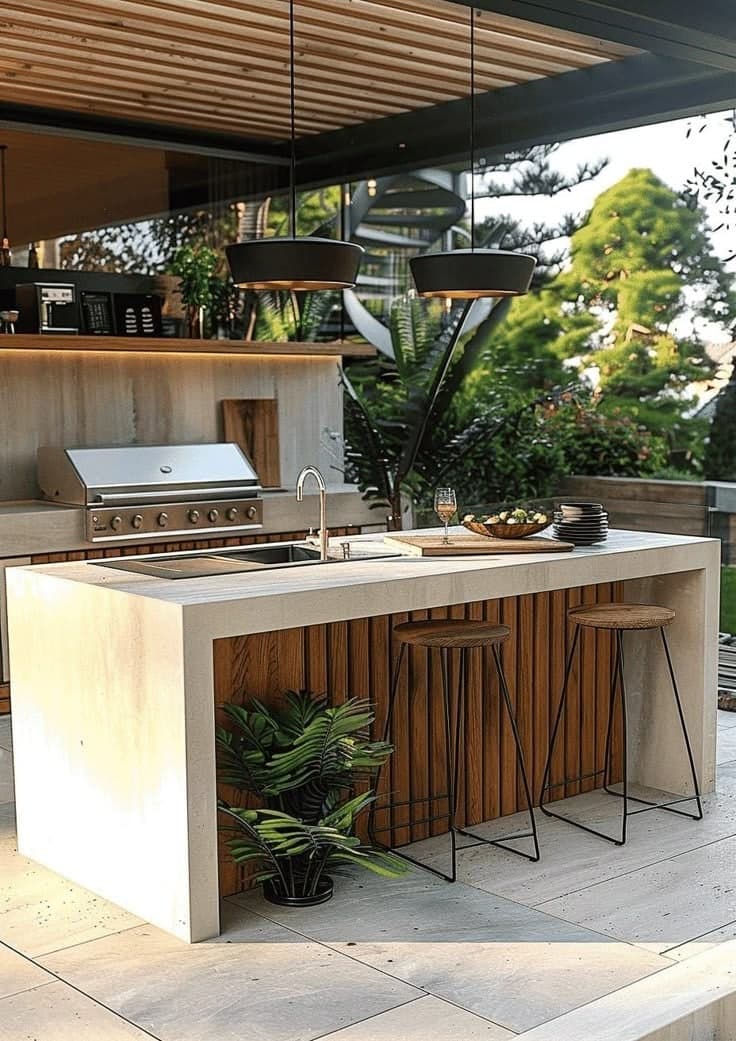 Concrete Countertop Outdoor Kitchen